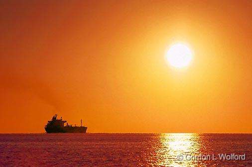 Sailing Off Into The Sunrise_37216.jpg - Freighter on Matagorda Bay photographed along the Gulf coast near Port Lavaca, Texas, USA.